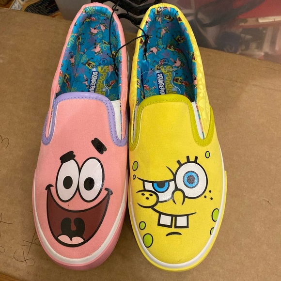 SpongeBob SquarePants & Patrick Slip on Canvas Sneakers Size 9 1/2 - Picture 6 of 12